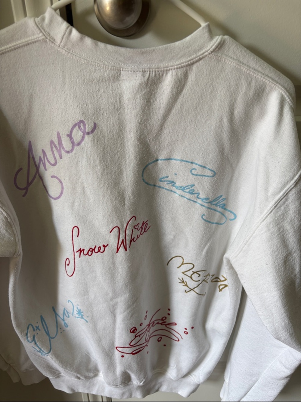 White Disney Princess Signature Sweatshirt - Multicolor Script - Picture 4 of 4
